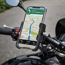 Suporte de Celular para Moto e Bicicleta com Fixação no Guidão Ajuste Vertical 150 Graus Universal LE-132