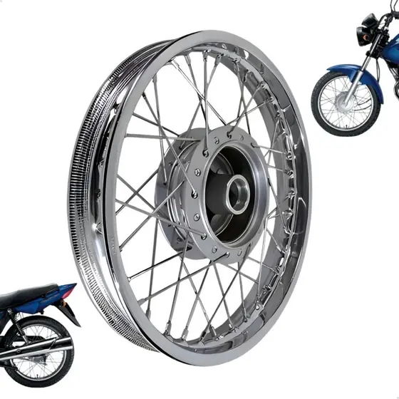 Roda completa traseira raiada fan 150 titan150 start 160 150 4mm alinhada