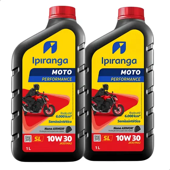 Kit 2 Óleo Performance 10w30 API SL JASO MA2 Ipiranga 1L