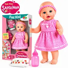 Boneca Sapekinha Faz Xixi De Verdade Com Mamadeira e Fralda - Envio Imediato -