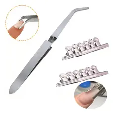Kit 12 Presilhas + 1 Pinça Unha Especial Para Curvatura C