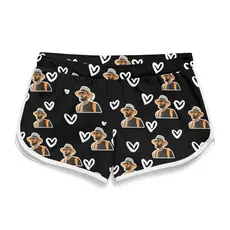 Short Feminino personalizado com foto e corações Praia Academia