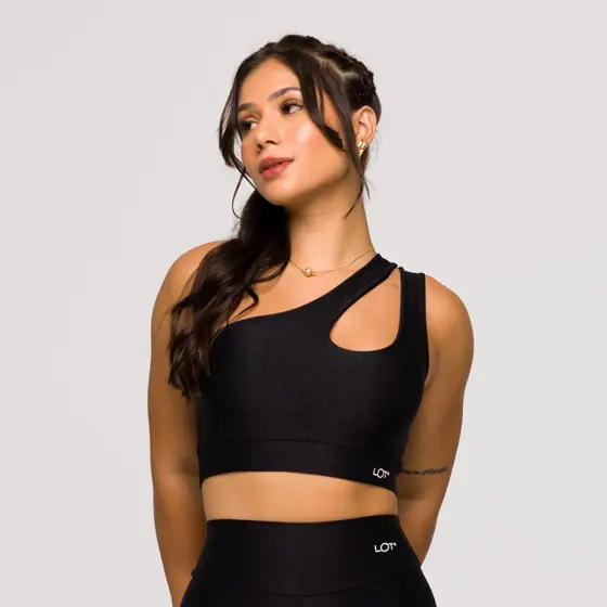 Top Academia Fitness Feminino Poliamida Ombro Só Treino Musculação Yoga Corrida