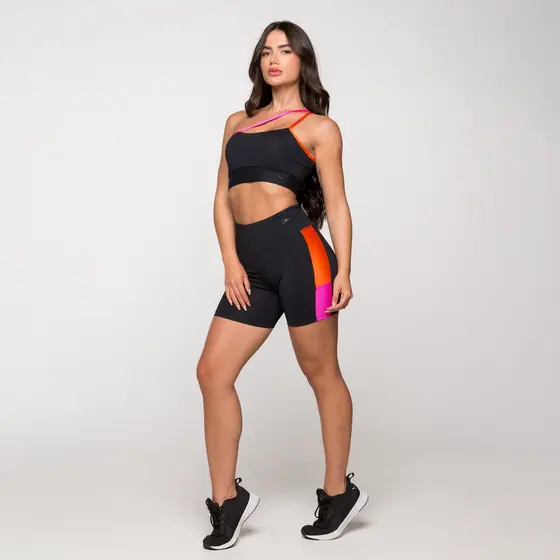 Conjunto Fitness Feminino Academia Poliamida Top E Short Nova York