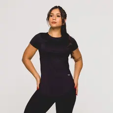Blusa Fitness Feminina Microfibra Academia Preta Toque Gelad