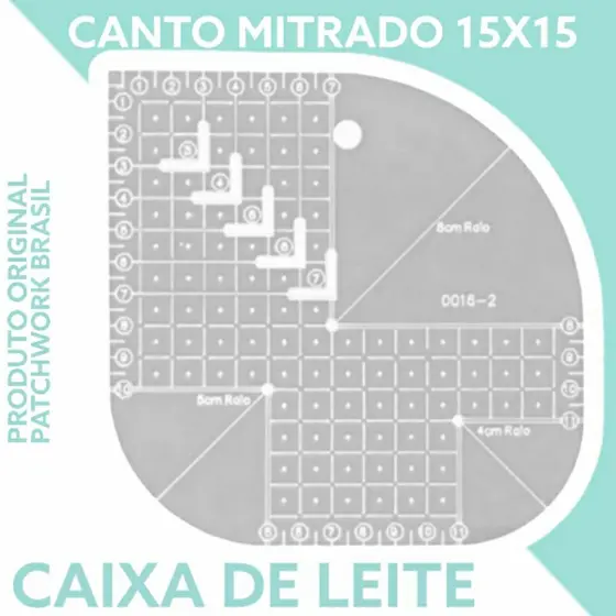 Regua Costura Gabarito Curvas Quadrado Caixa Leite 15 cm Patchwork, Quilting, Costura, Modelagem,  Artesanato e  Costura