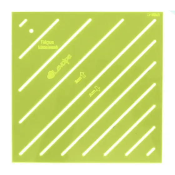 Régua Para Matelassê Quit Reto Com 2 e 3 Cm 20x20cm Verde Promoção