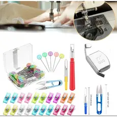 kit Costura, Alfinetes, Abridor de Casa, Guia Magnética, Mini Prendedor e Tesoura de Arremate.