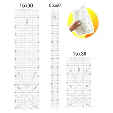 Kit 3 Régua Patchwork Flexíveis 15x60 + 15x30 + 5x60 Costura papelaria scrapbook