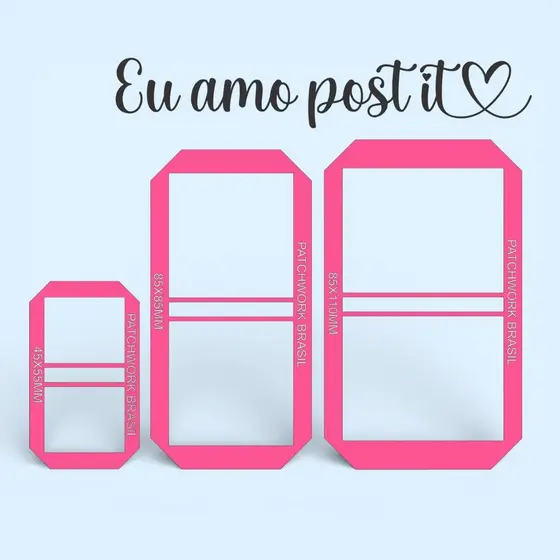 Kit 3 Gabaritos Para Bloquinhos de Papel Encadernação e Cartonagem Plástico 3mm