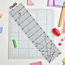 Régua 15x60 acrílico rigida para costura papelaria scrapbook papelaria