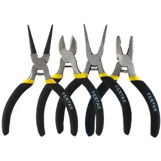 Jogo De Mini Alicates Para Bijuterias Com 4 Peças com mola bico redondo alicate corte alicate meia cana universal fertak