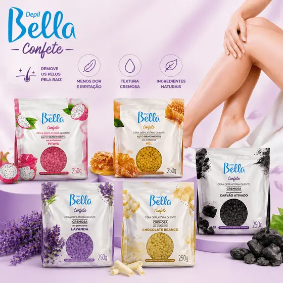 Cera Confete Depilatória Quente 250g Cremosa Depil Bella