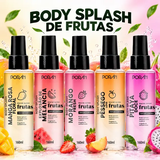Body Splash Floral 160ml Perfume Corporal Todas Essências Porán