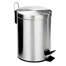 Lixeira Banheiro Inox Cozinha Com Pedal Cesto Removível Qualidade Premium