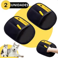 Kit Luva Pet Removedora De Pelos Gato Cachorro Sofá Cama Escova Mágica