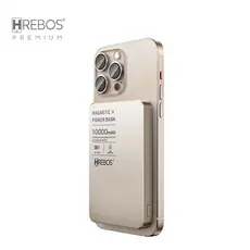 Power Bank Alumínio Magnético Portátil 10000mah Turbo 22.5W Compativel iPhone 12 13 14 15 16 Hrebos PB-909Hreb