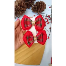 Laço médio, laço natal xadrez  médio