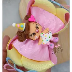 Laço temático  palhacinha Candy circo rosa