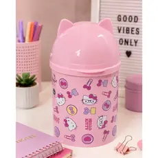 Mini Lixeira Hello Kitty Mesa Quarto Maquiagem Porta Treco Organizadora Decorativa Compacta Lixo Lixinho Decoração