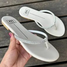 Rasteira moleca feminina strass confortável elegante e leve para o dia a dia