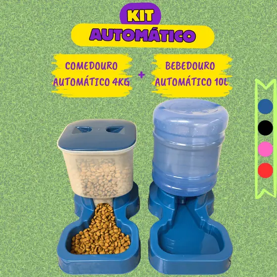 Kit Comedouro e Bebedouro Automático para Cachorro Cães e Gatos 10L E 8L Promoção Envio Imediato