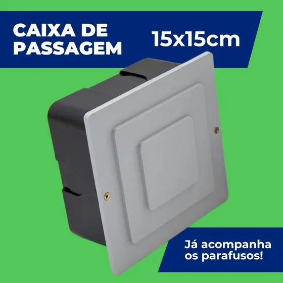 Caixa De Passagem Elétrica 15x15cm Organizador De Fios PVC Reforçado Embutir