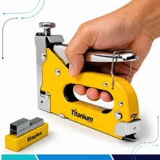 Grampeador Tapeceiro Manual Titanium Platina 4-14mm Aço