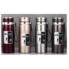 Garrafa 800ml/1000ml Inox Térmica Com Infusor Prata Dourada Marron Água Café Parede Dupla Com Alça