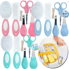 Kit Higiene Bebê infantil Completo Escova, Pente, Tesoura, aspirador nasal e Cortador + Bag Lcrkids