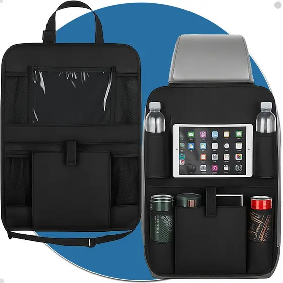 Bolsa Armazenamento Encosto de Banco Organizador Carro Porta Treco Uber Taxi 99 Vários Bolsos