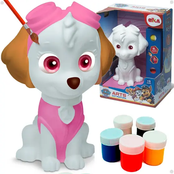 Boneca Patrulha Canina skye Para Colorir E Pintar Didático + Tintas