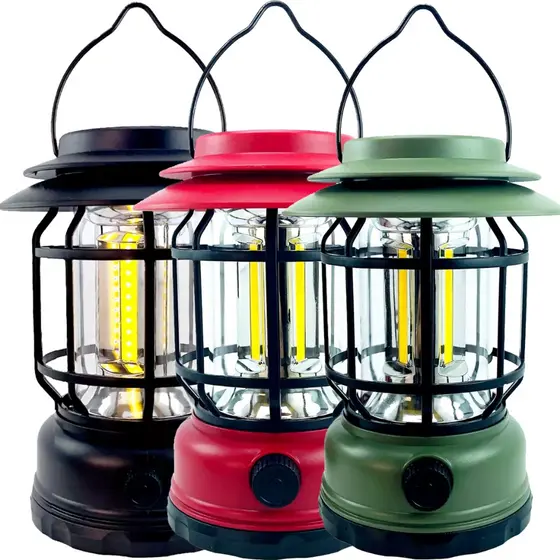 Luminária Emergência LED Lampião Antigo Com Placa Solar Bateria Recarregável Tipo C