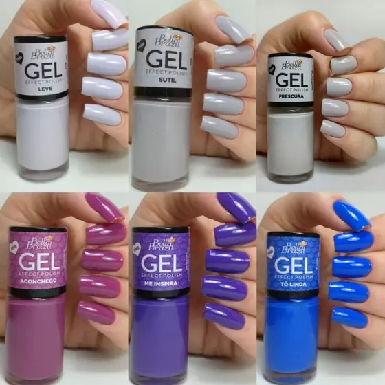 Esmaltes Efeito Gel 9ml Cores Variadas Seca sem Cabine 9ml