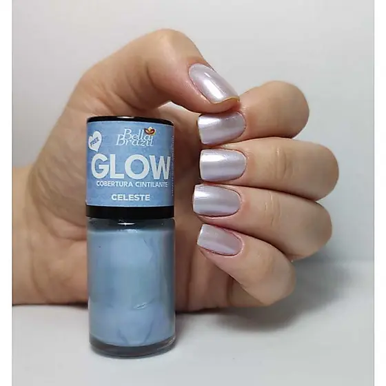 Esmalte Glow Cintilante - Ref. 171 Celeste - Brilhante