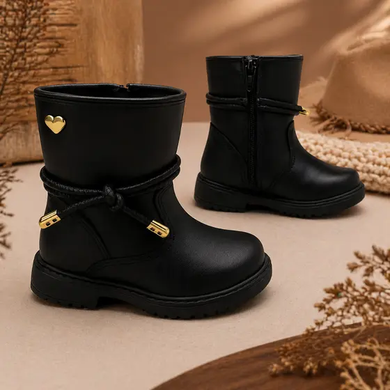 Bota Coturno Infantil Menina Bebê Cano Médio Confortável Casual Country Menina Estilosa Junina