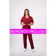 Conjunto Scrub Pijama Hospitalar Feminino COM BORDADO incluso