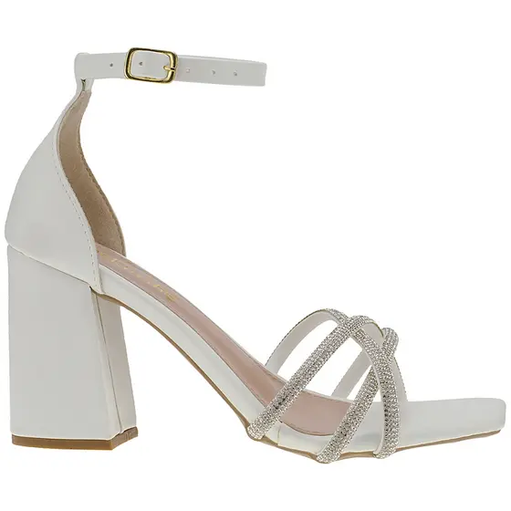 Sandália Feminina Shekinah Salto Alto Tiras Cruzadas Strass Original Lançamento Moda