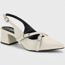 Scarpin Feminino Shekinah Bico Fino Salto Baixo Slingback Fivelas Confortável Lançamento