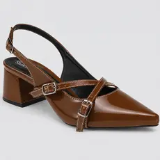 Sapato Feminino Shekinah Slingback Bico Fino Saltinho Salto Confortável Moderno Moda Retrô