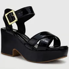 Sandália Plataforma Shekinah Salto Anabela Feminina Tiras Cruzadas Elegante Moda Macia