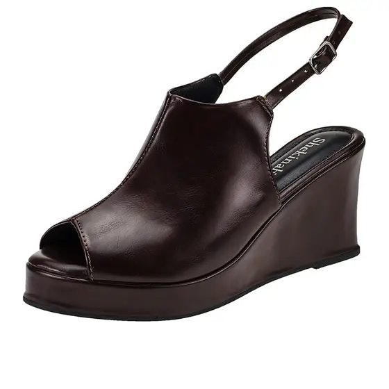 Sandália Salto Open Boot Anabela Salto Alto Bloco Grosso Ankle Boots Shekinah Confortável Moda