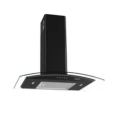 Coifa Parede Vidro Curvo Clean Black 4 e 5 Bocas 70cm Fogatti 220V