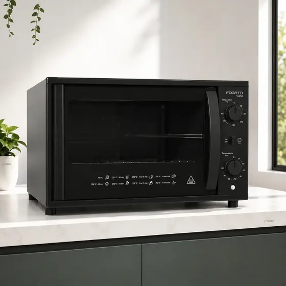 Forno Elétrico de Bancada 50 Litros Top50 Black com Grill e Luz Interna Fogatti