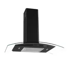 Coifa Parede Vidro Curvo Clean Black 4 à 6 Bocas 80cm Fogatti 220V