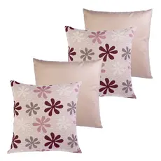 Kit 4 Capas de Almofada Decorativas Para Sofá e Decoração de Sala Flor Vinho 45X45