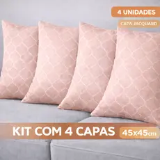 Kit com 4 Capas de Almofada 45x45 Decorativas para Sofá | Jacquard