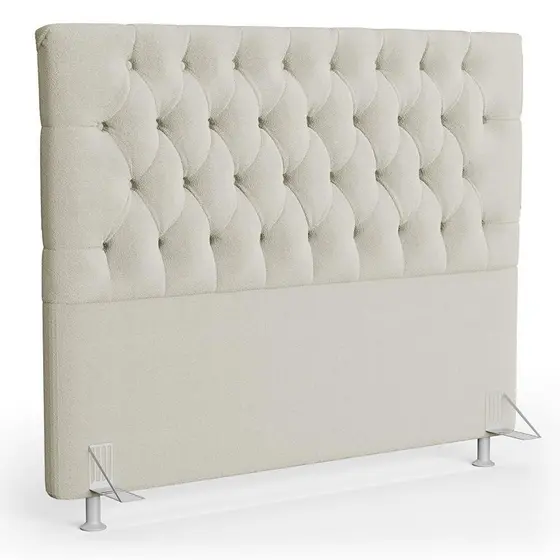 Cabeceira Casal King Cama Box 195cm Cristal C16 Bouclê Bege - Mpozenato
