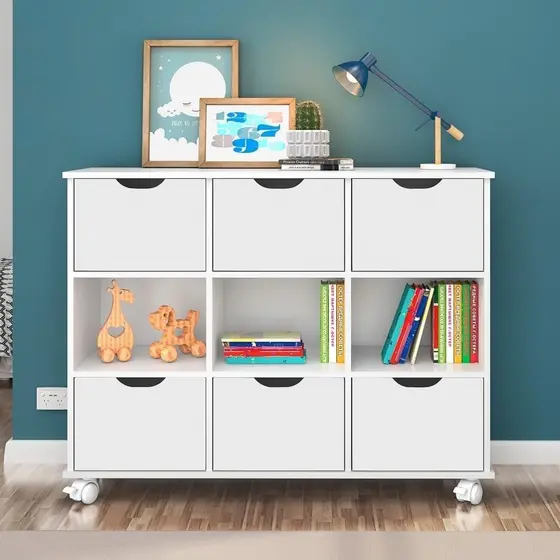 Nicho Organizador com Rodízios Toys 6 Gavetas Q01 Branco - Mpozenato