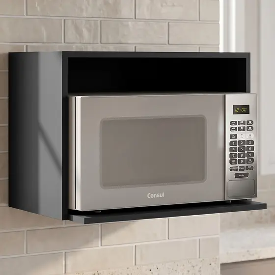 Suporte Micro-ondas Forno 58cm Aéreo Grafite Z44 - Mpozenato